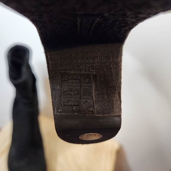 Black Suede Boots Vince Camuto Parka Slouchy WomenSZ 6.5 M Booties 3" heel - Picture 4 of 9